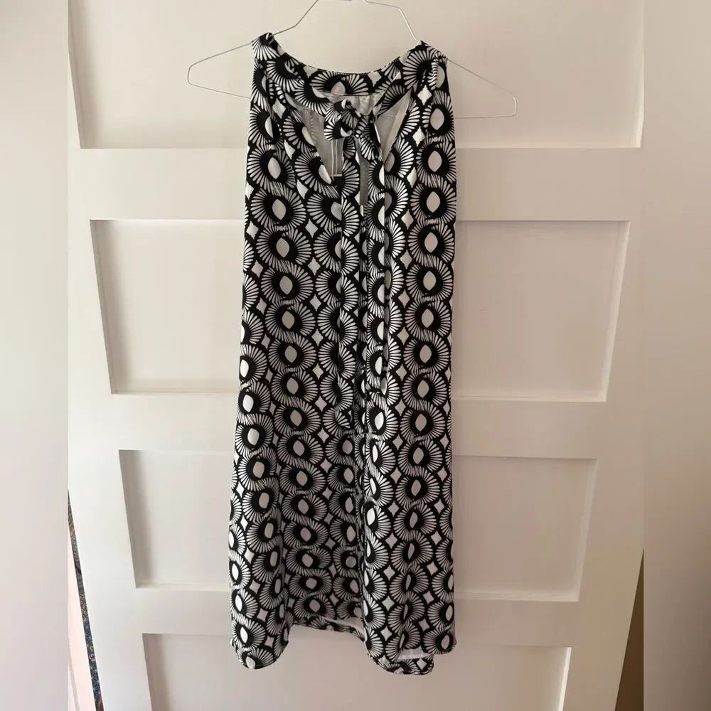 Kaari Blue Black and White Geometric Maxi Skirt